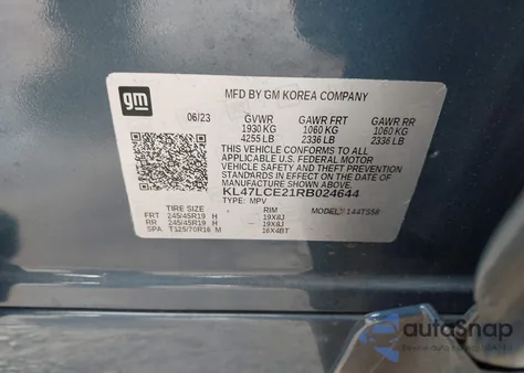 2024 Buick Envista Avenir from USA, damaged, VIN KL47LCE21RB024644